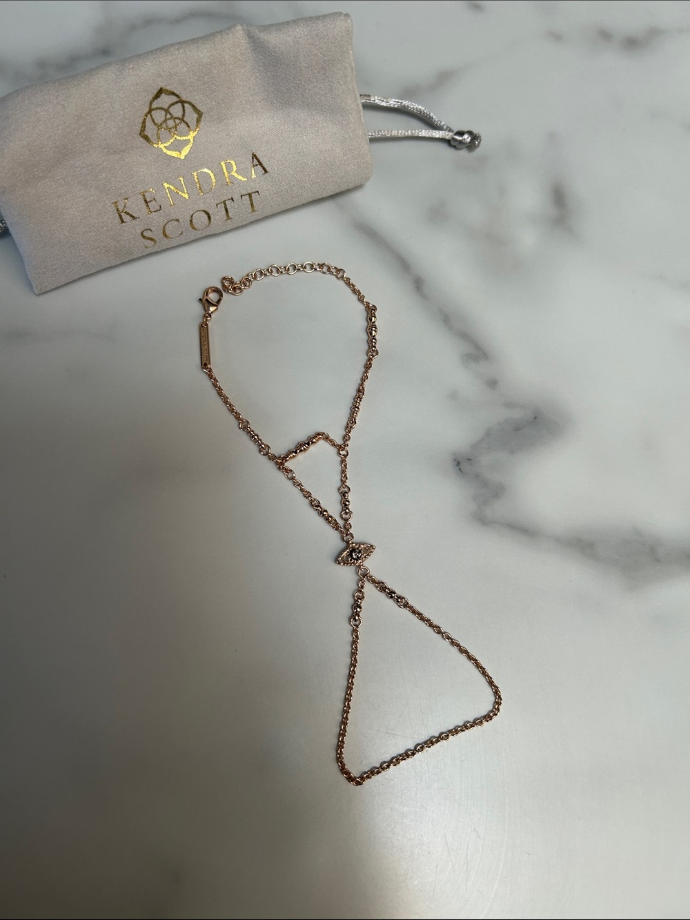 Kendra Scott Rose Gold Hand Chain Bracelet